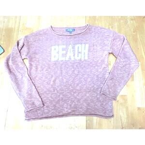 Marbled Reunited Clothing Beach Lightweight Pink Acrylic Sweater Size M